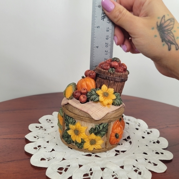Vintage A. Richesco Corp‎ Resin 3D Autum Harvest Trinket Box 1980s - Picture 14 of 15